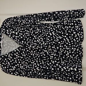 Isaac Mizrahi Black and White Polka Dot Sweater